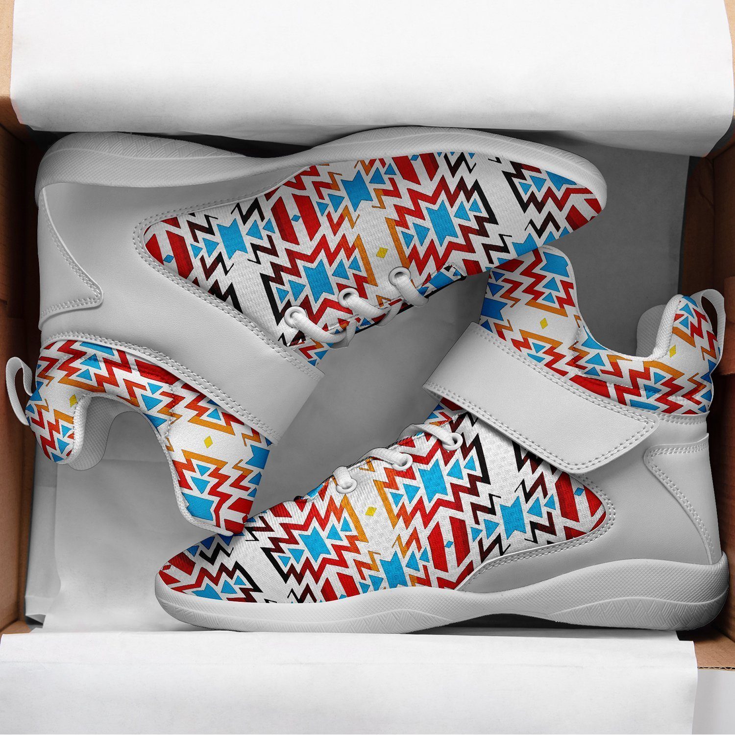 Fire Colors and Sky Ipottaa Basketball / Sport High Top Shoes - White Sole 49 Dzine 