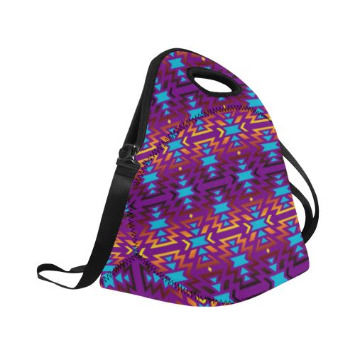 Fire Colors and Sky Moon Shadow Neoprene Lunch Bag/Large (Model 1669) Neoprene Lunch Bag/Large (1669) e-joyer 