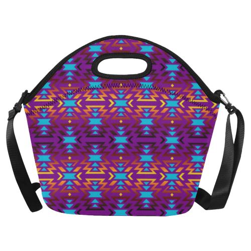 Fire Colors and Sky Moon Shadow Neoprene Lunch Bag/Large (Model 1669) Neoprene Lunch Bag/Large (1669) e-joyer 