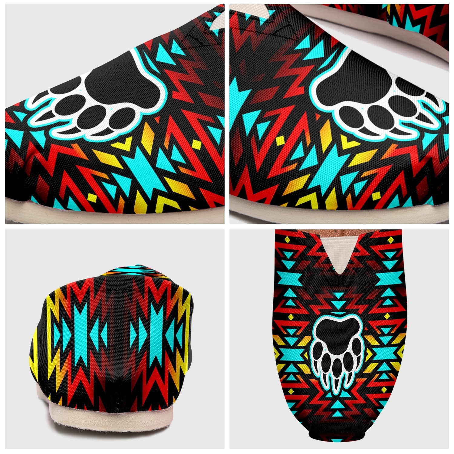Fire Colors and Turquoise Bearpaw Casual Unisex Slip On Shoe Herman 