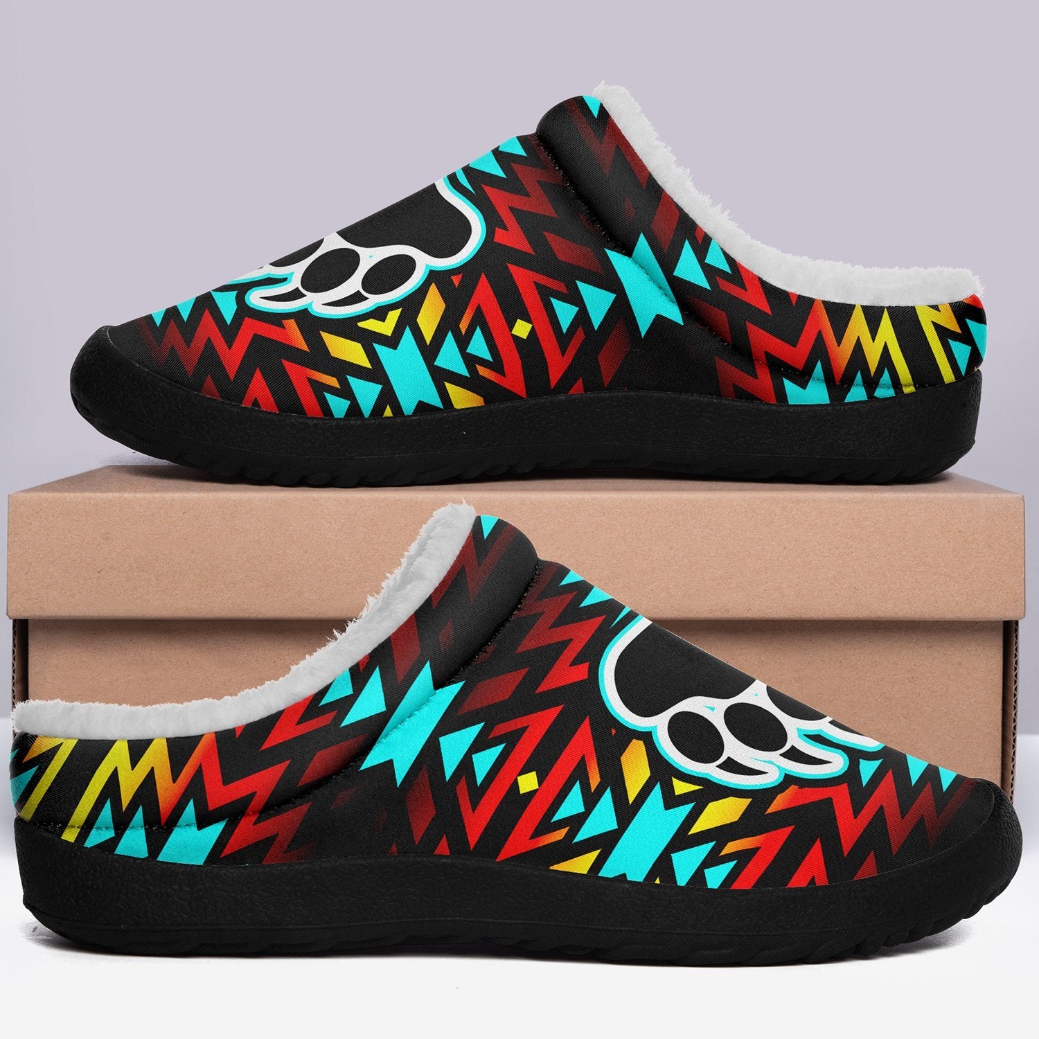 Fire Colors and Turquoise Bearpaw Ikinnii Indoor Slipper 49 Dzine 