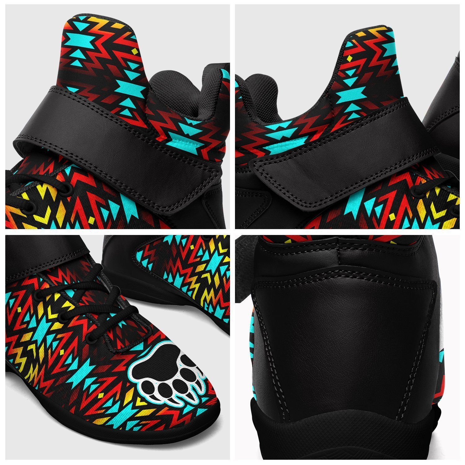 Fire Colors and Turquoise Bearpaw Kid's Ipottaa Basketball / Sport High Top Shoes 49 Dzine 