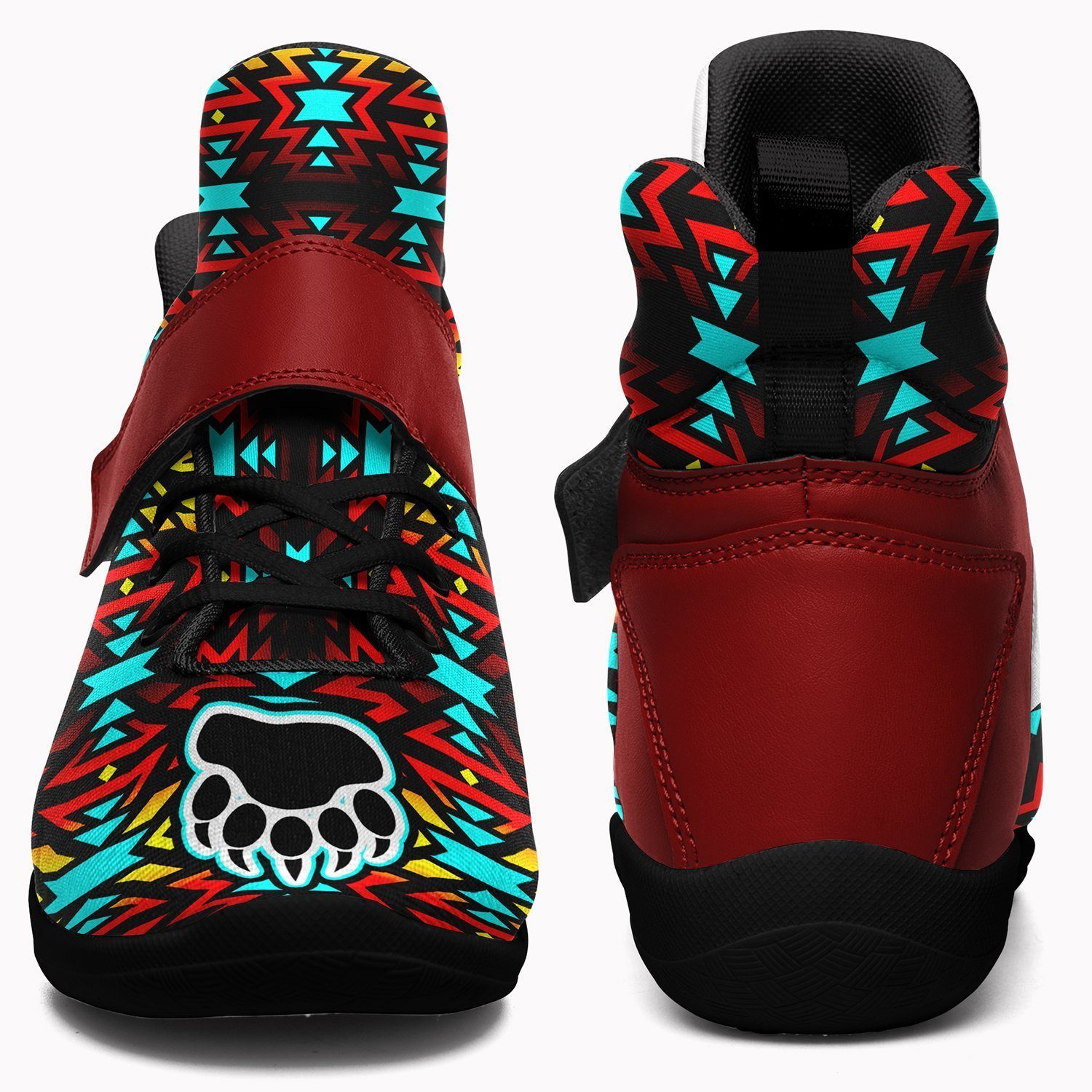 Fire Colors and Turquoise Bearpaw Kid's Ipottaa Basketball / Sport High Top Shoes 49 Dzine 