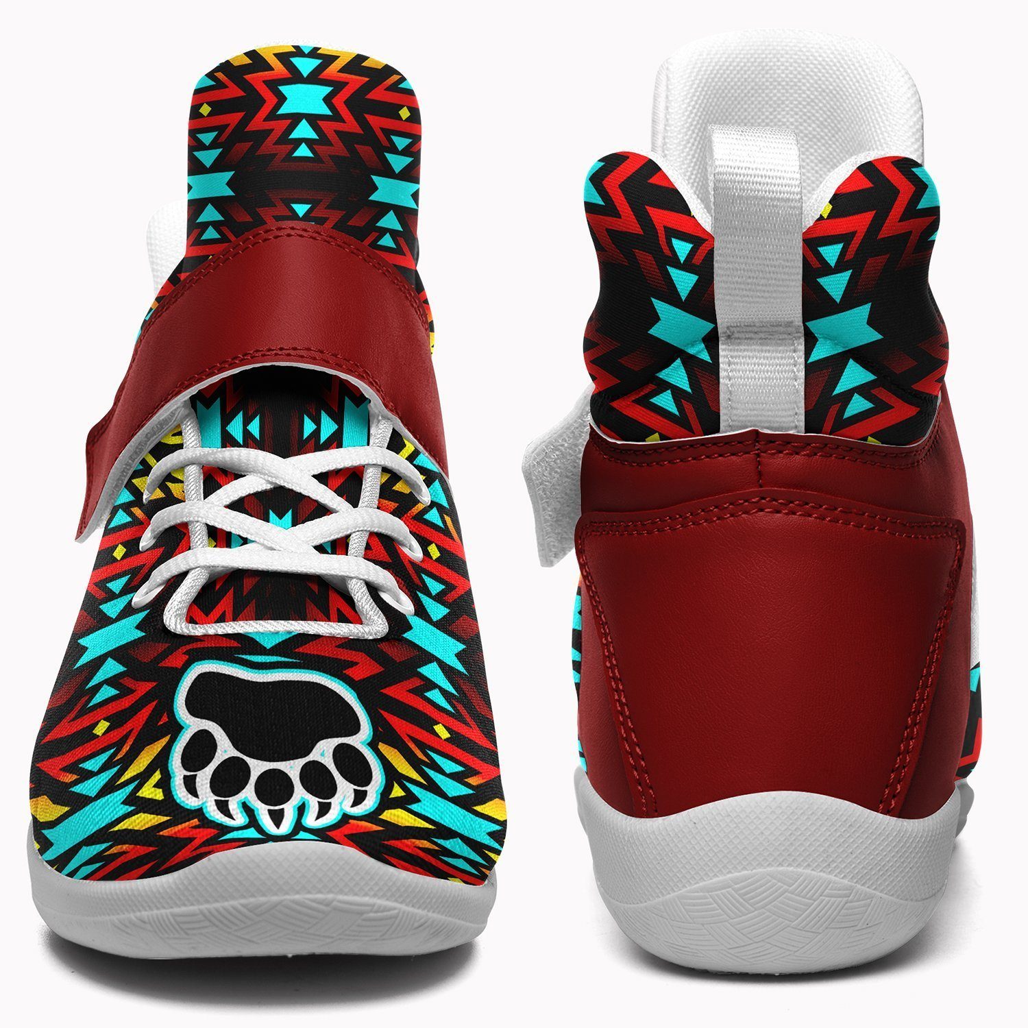 Fire Colors and Turquoise Bearpaw Kid's Ipottaa Basketball / Sport High Top Shoes 49 Dzine 