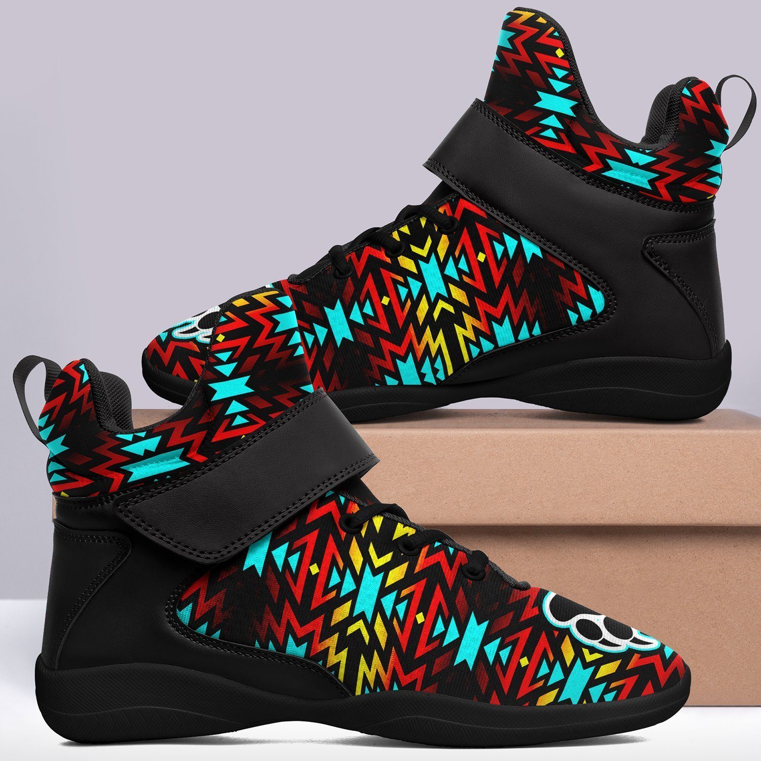 Fire Colors and Turquoise Bearpaw Kid's Ipottaa Basketball / Sport High Top Shoes 49 Dzine 