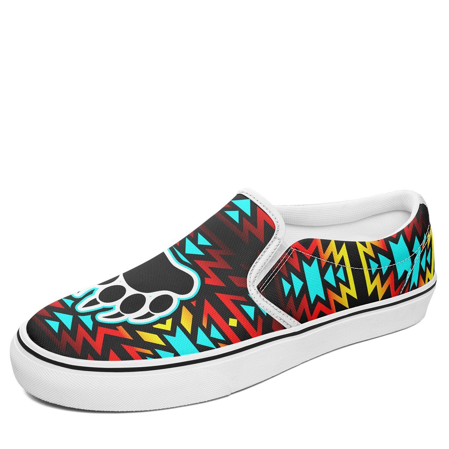 Fire Colors and Turquoise Bearpaw Otoyimm Kid's Canvas Slip On Shoes 49 Dzine US Youth 1 / EUR 32 White Sole 