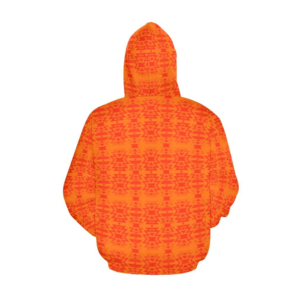 Fire Colors and Turquoise Carrying Their Prayers All Over Print Hoodie for Women (USA Size) (Model H13) All Over Print Hoodie for Women (H13) e-joyer 