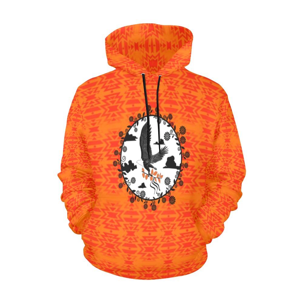 Fire Colors and Turquoise Carrying Their Prayers All Over Print Hoodie for Women (USA Size) (Model H13) All Over Print Hoodie for Women (H13) e-joyer 