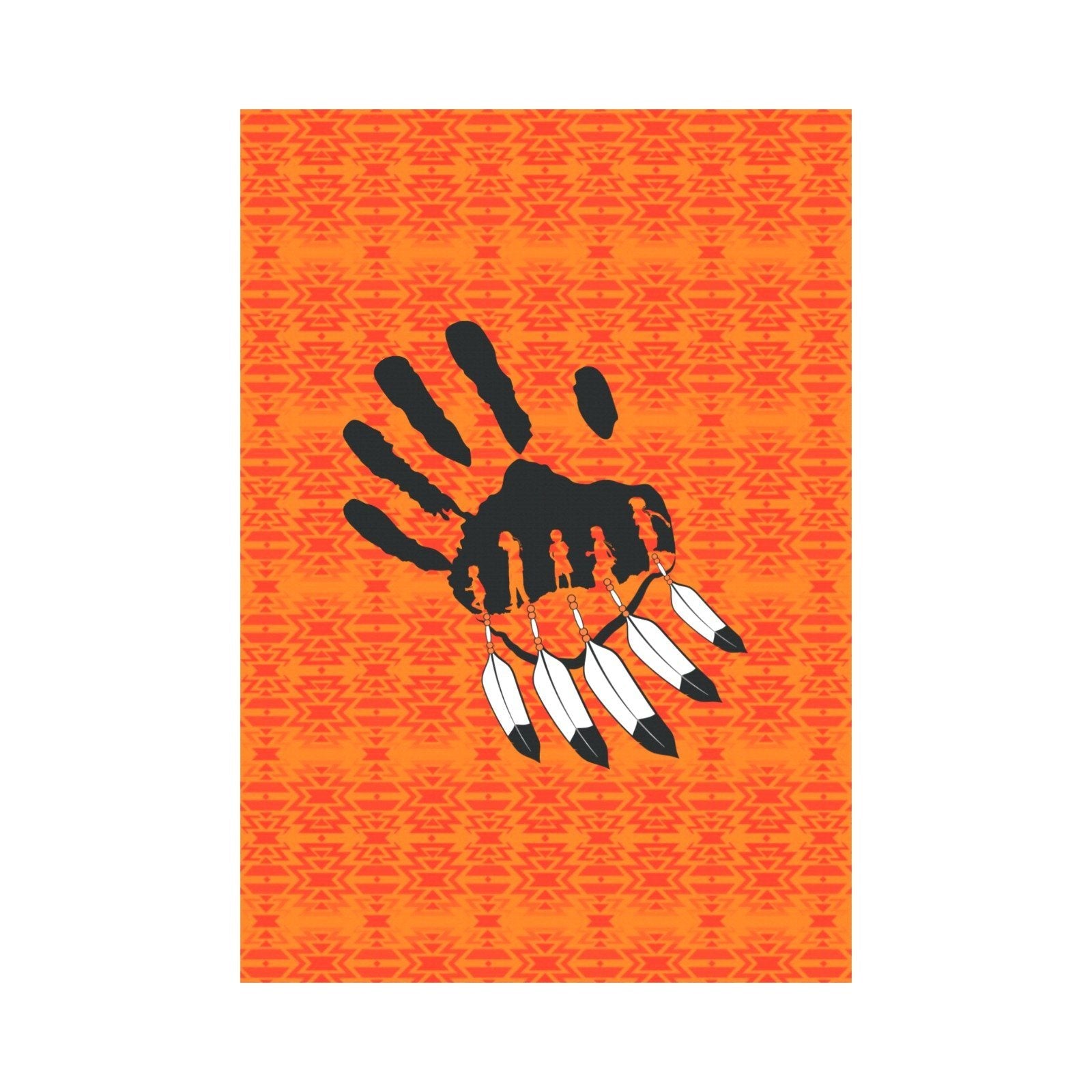 Fire Colors and Turquoise Orange - A feather for Each Garden Flag 28''x40'' (Two Sides Printing) Garden Flag 28‘’x40‘’ (Two Sides) e-joyer 