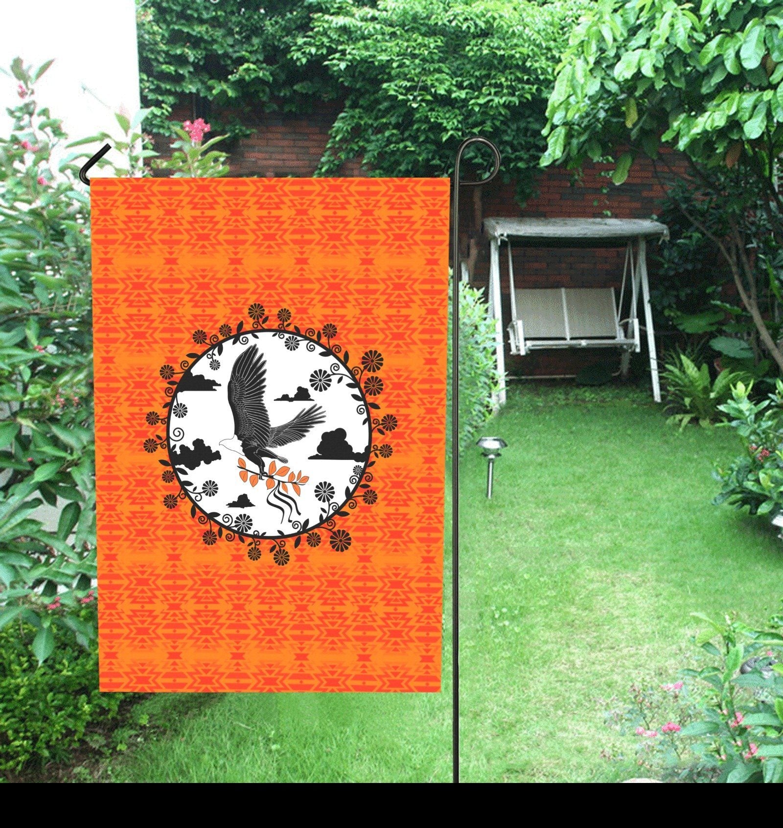 Fire Colors and Turquoise Orange - Carrying Their Prayers Garden Flag 28''x40'' (Two Sides Printing) Garden Flag 28‘’x40‘’ (Two Sides) e-joyer 