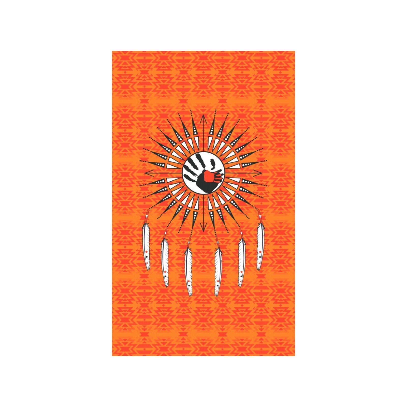 Fire Colors and Turquoise Orange - Feather Directions Garden Flag 36''x60'' (Two Sides Printing) Garden Flag 36‘’x60‘’ (Two Sides) e-joyer 