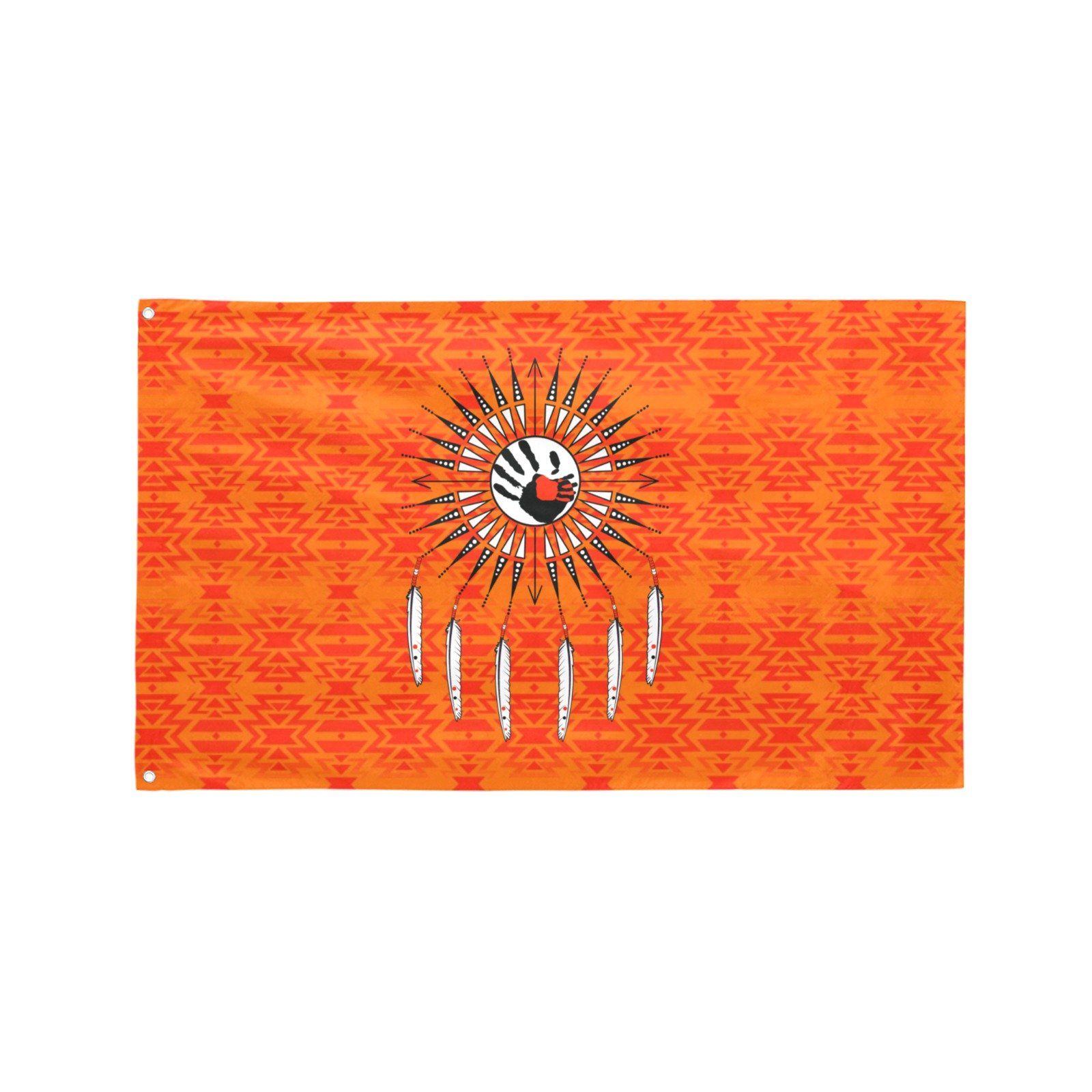 Fire Colors and Turquoise Orange Feather Directions Garden Flag 59"x35" Garden Flag 59"x35" e-joyer 