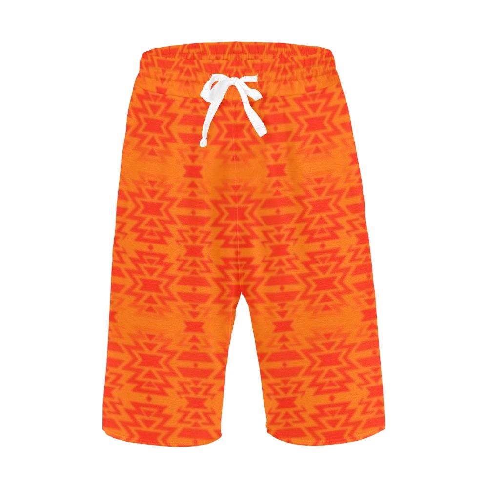 Fire Colors and Turquoise Orange Men's All Over Print Casual Shorts (Model L23) Men's Casual Shorts (L23) e-joyer 