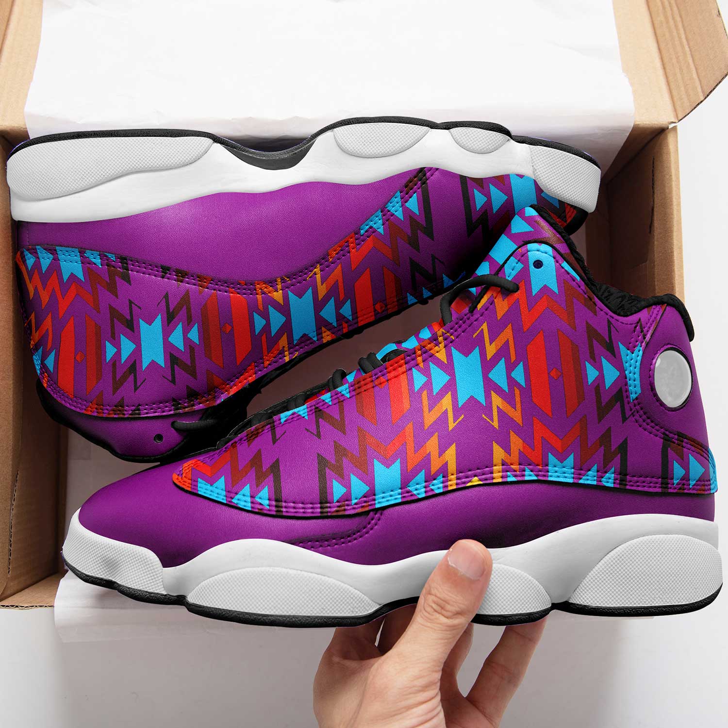 Fire Colors and Turquoise Purple Athletic Shoes Herman 
