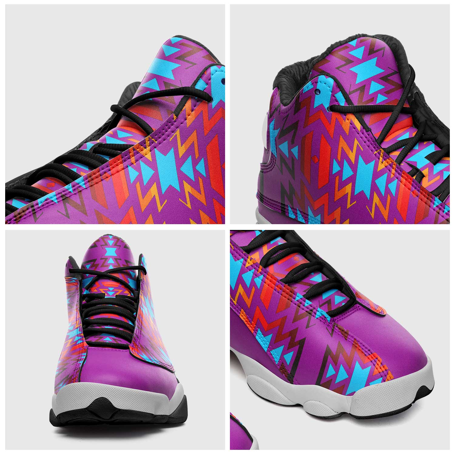 Fire Colors and Turquoise Purple Athletic Shoes Herman 