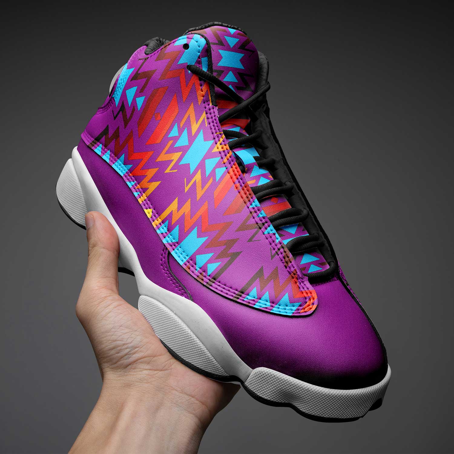 Fire Colors and Turquoise Purple Athletic Shoes Herman 