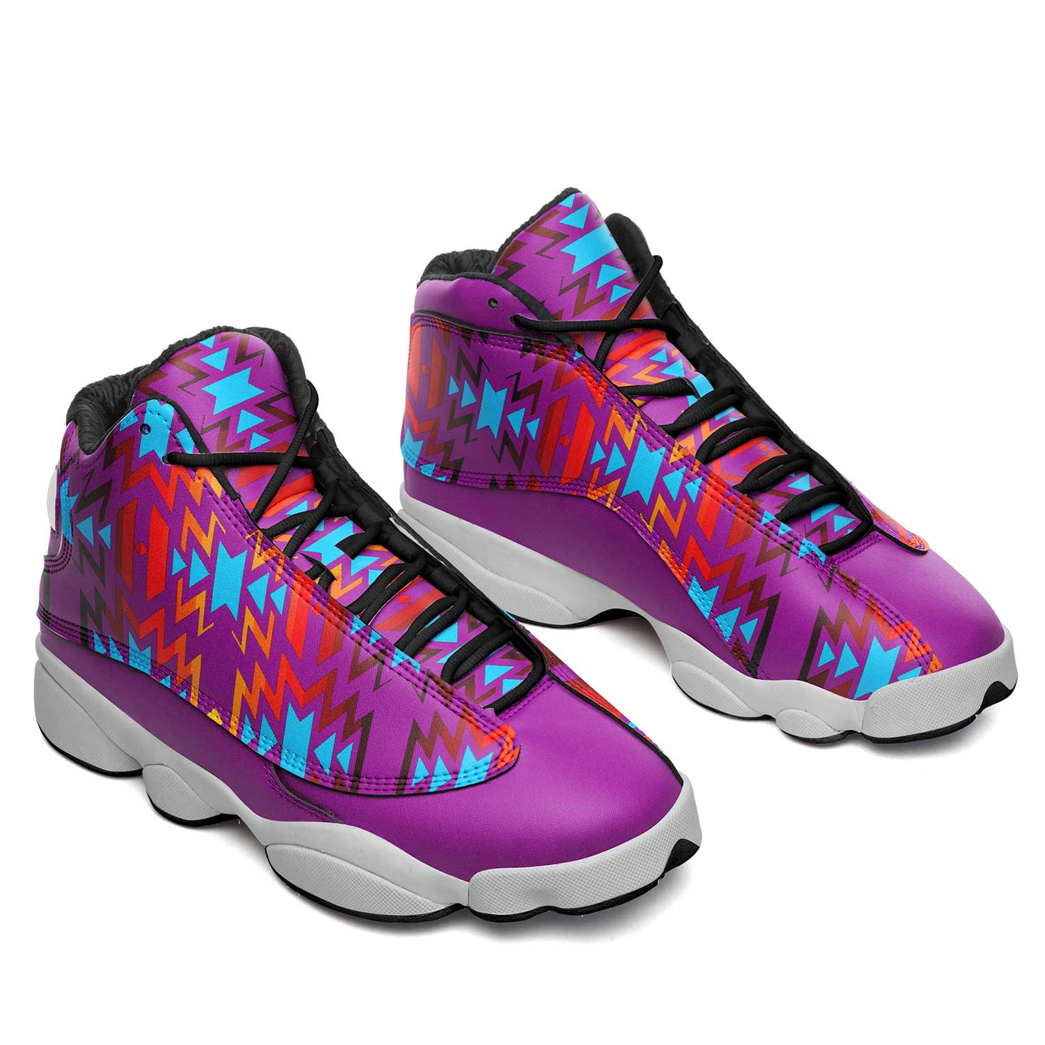 Fire Colors and Turquoise Purple Athletic Shoes Herman 