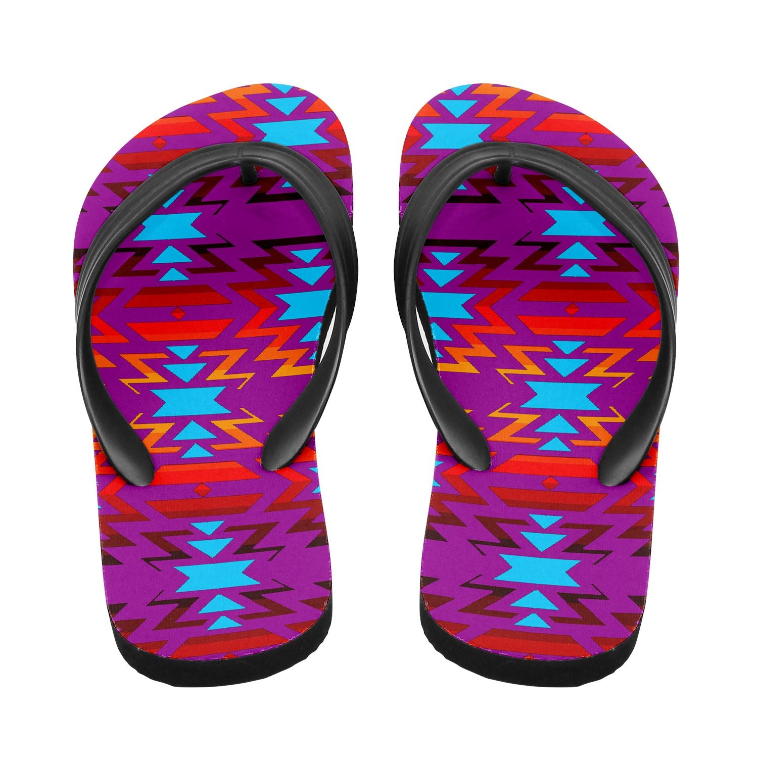 Fire Colors and Turquoise Purple Flip Flops 49 Dzine 