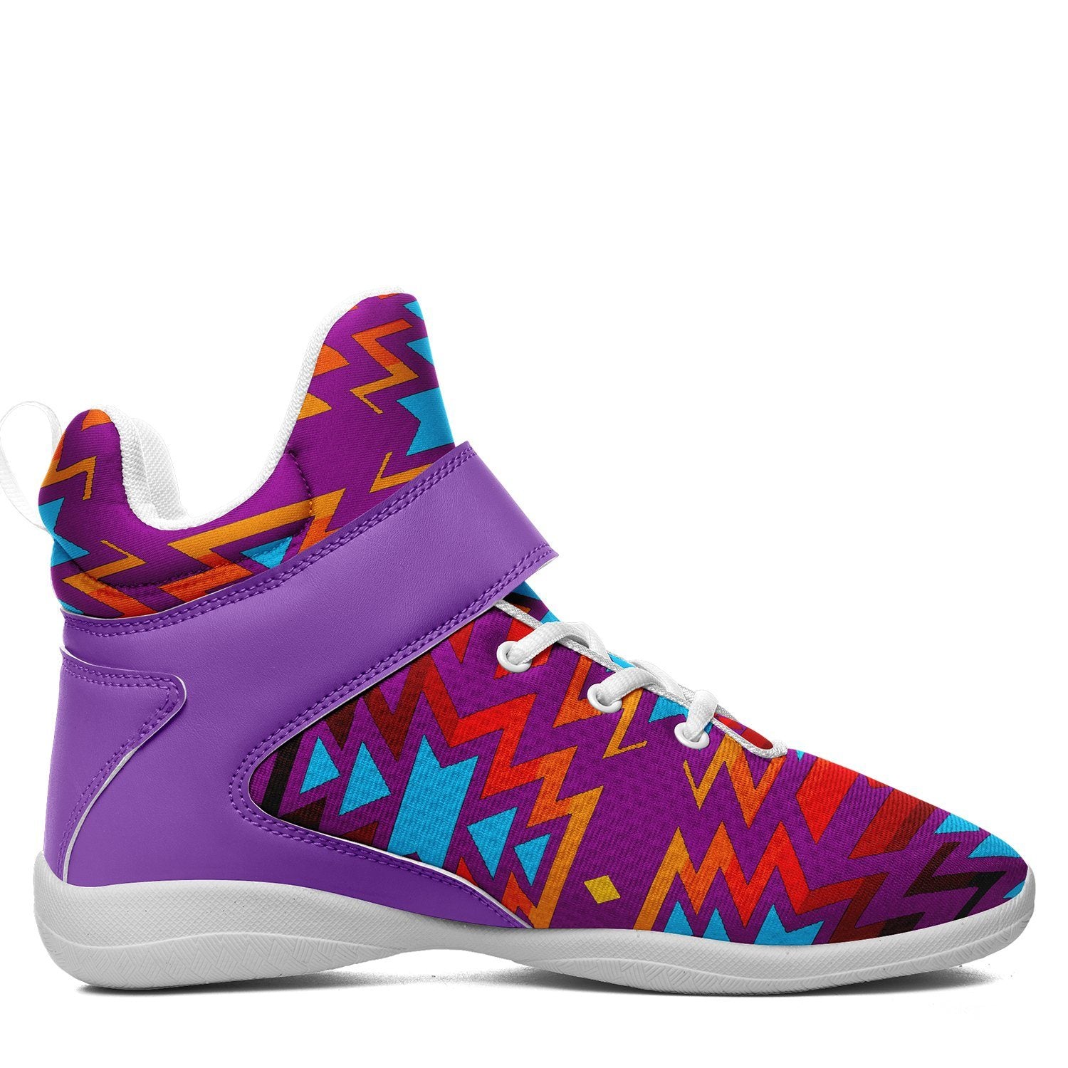 Fire Colors and Turquoise Purple Ipottaa Basketball / Sport High Top Shoes 49 Dzine 
