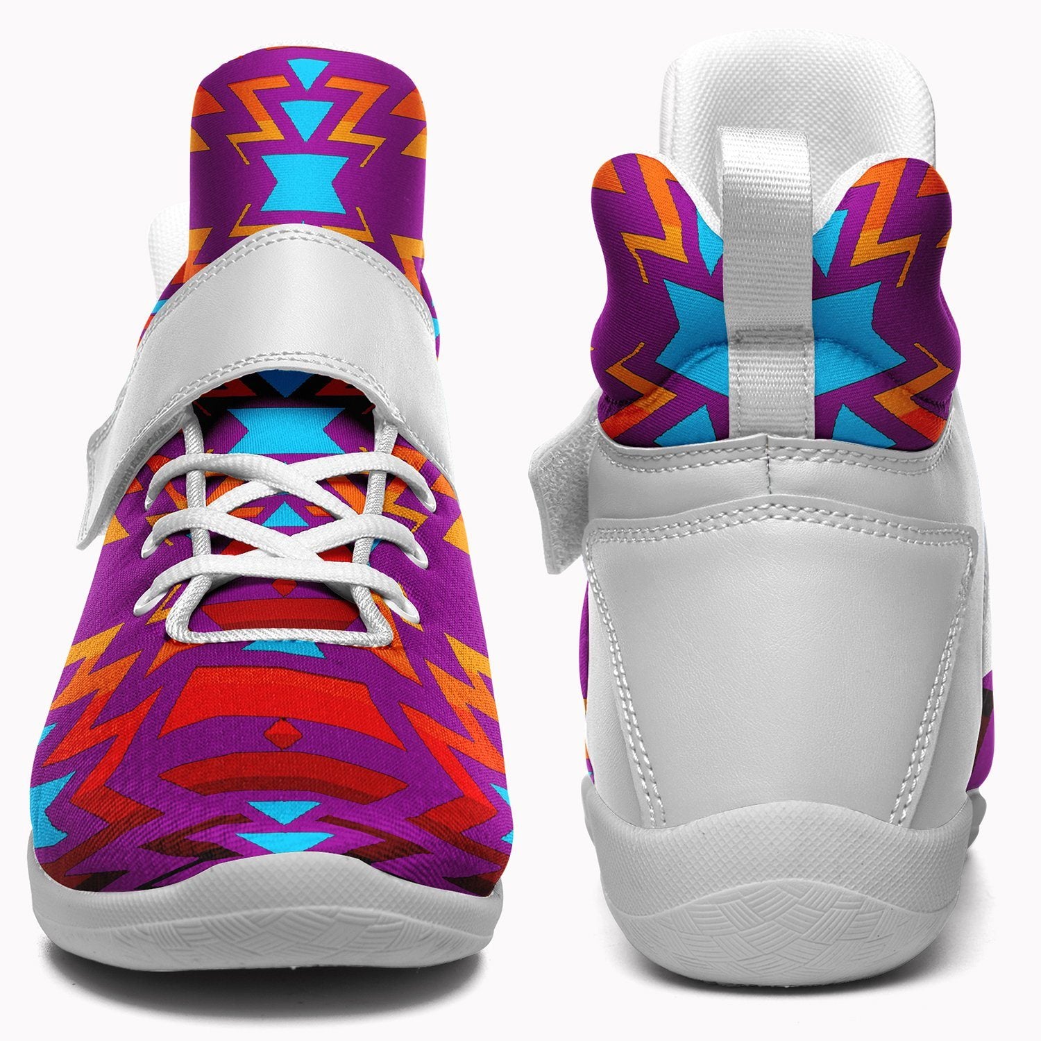 Fire Colors and Turquoise Purple Ipottaa Basketball / Sport High Top Shoes 49 Dzine 