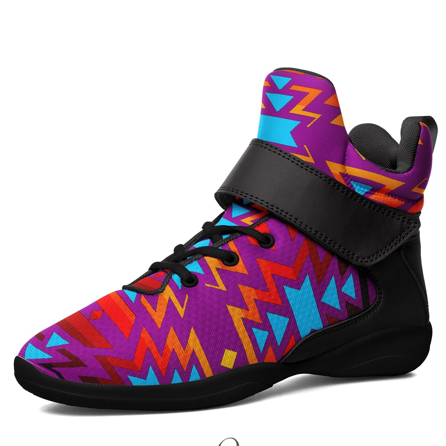 Fire Colors and Turquoise Purple Ipottaa Basketball / Sport High Top Shoes 49 Dzine 