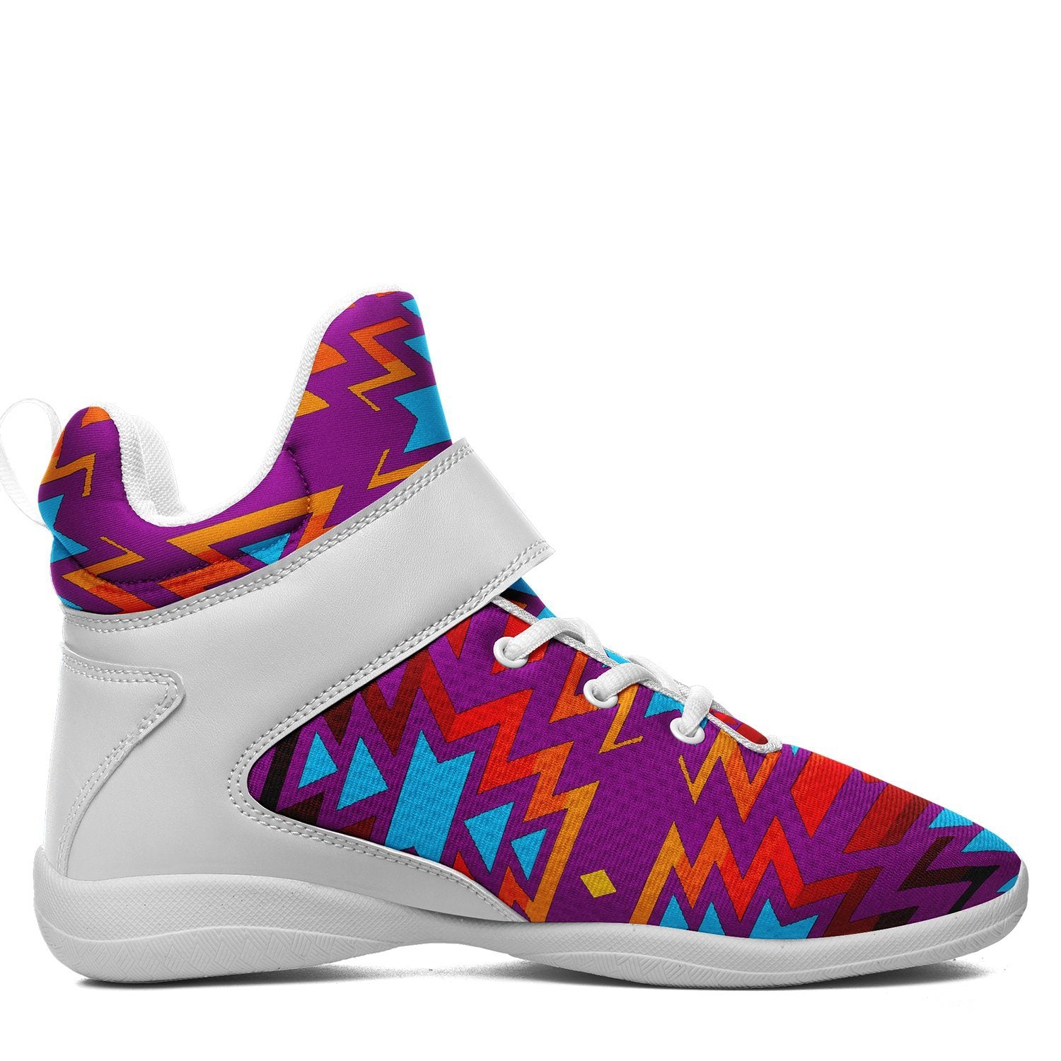 Fire Colors and Turquoise Purple Ipottaa Basketball / Sport High Top Shoes 49 Dzine 
