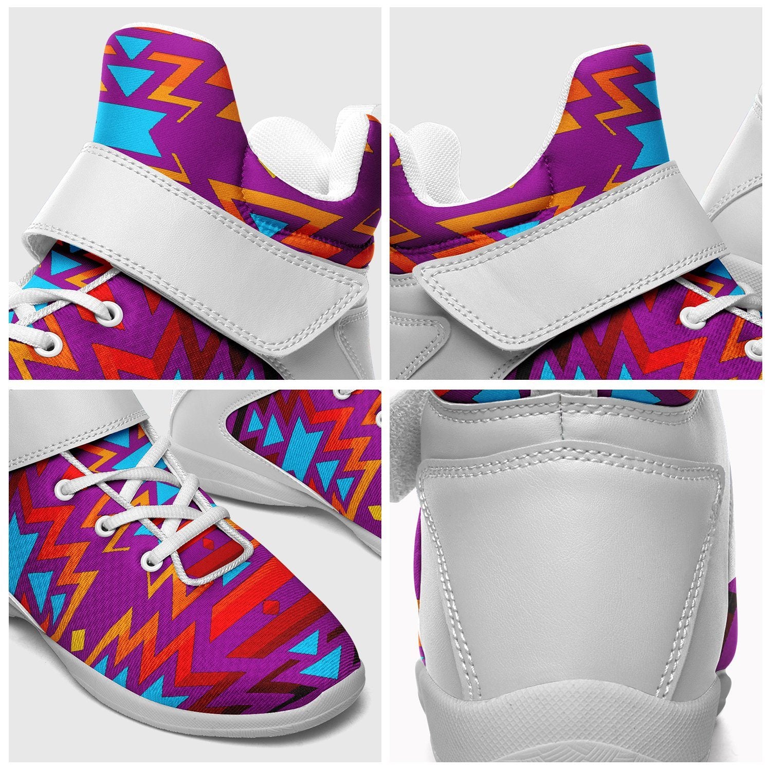 Fire Colors and Turquoise Purple Ipottaa Basketball / Sport High Top Shoes 49 Dzine 