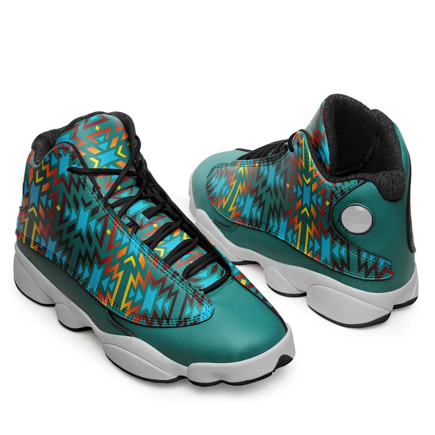 Fire Colors and Turquoise Teal Athletic Shoes Herman 