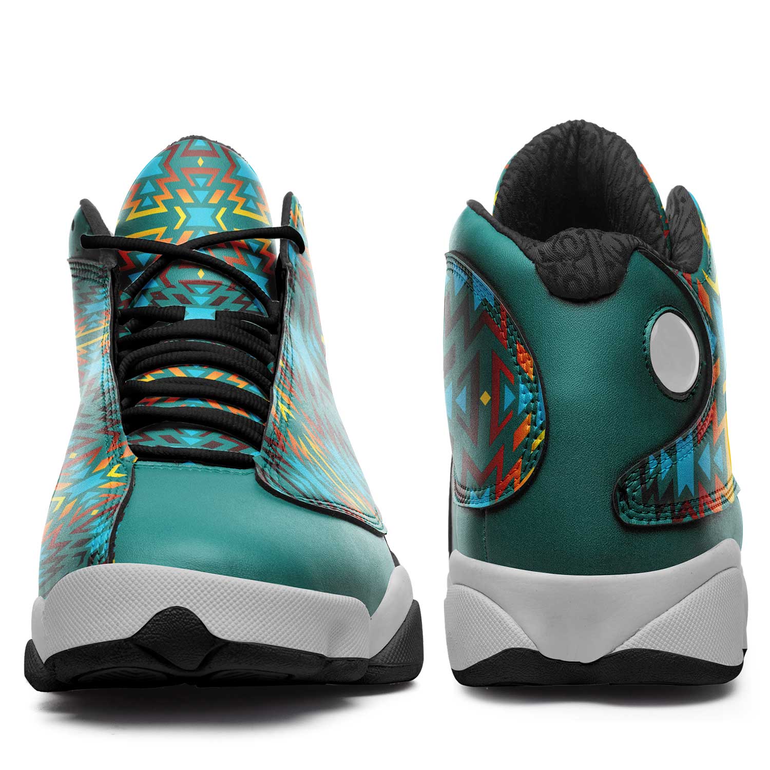 Fire Colors and Turquoise Teal Athletic Shoes Herman 