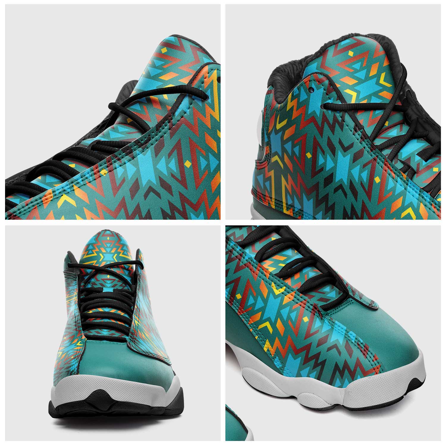 Fire Colors and Turquoise Teal Athletic Shoes Herman 