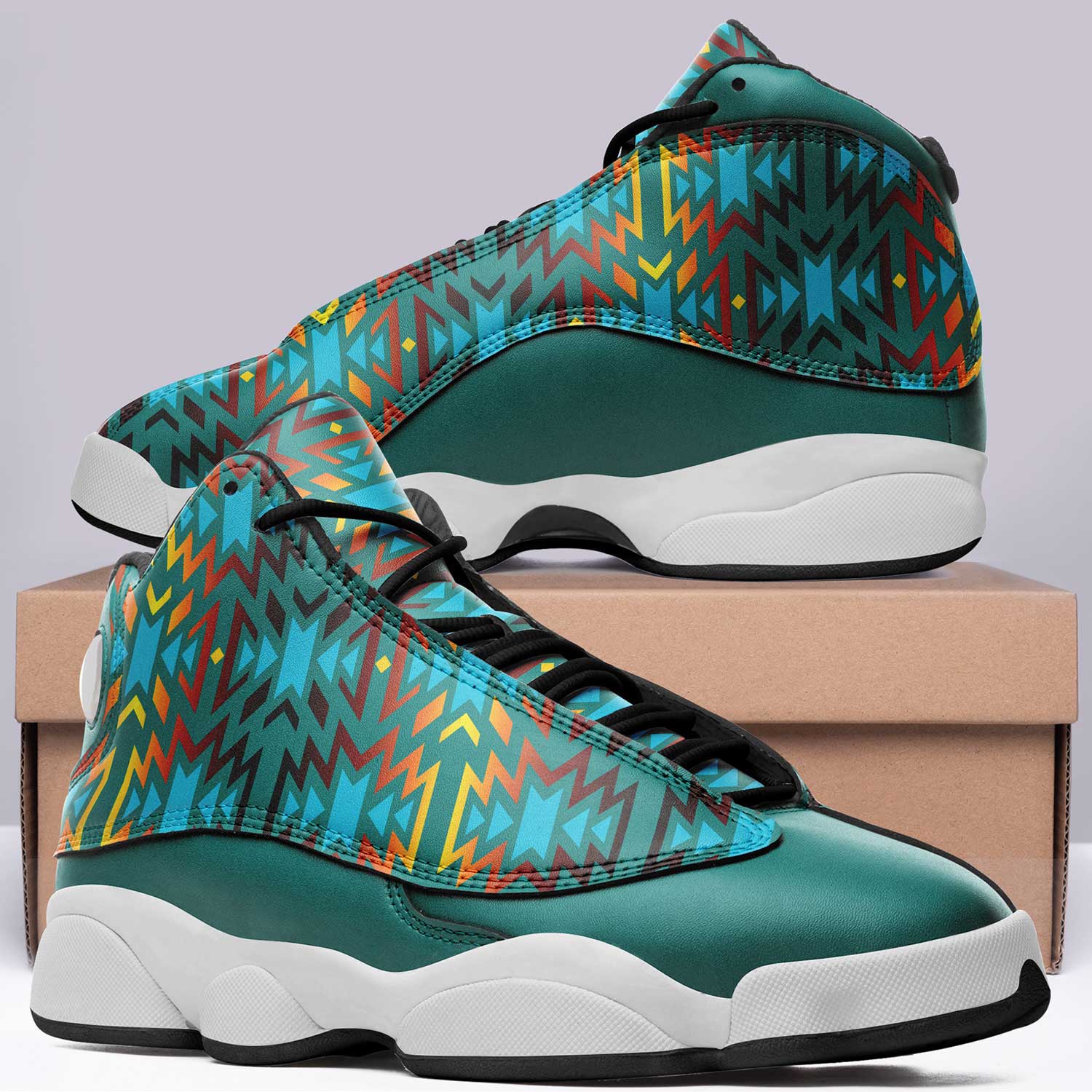 Fire Colors and Turquoise Teal Athletic Shoes Herman 