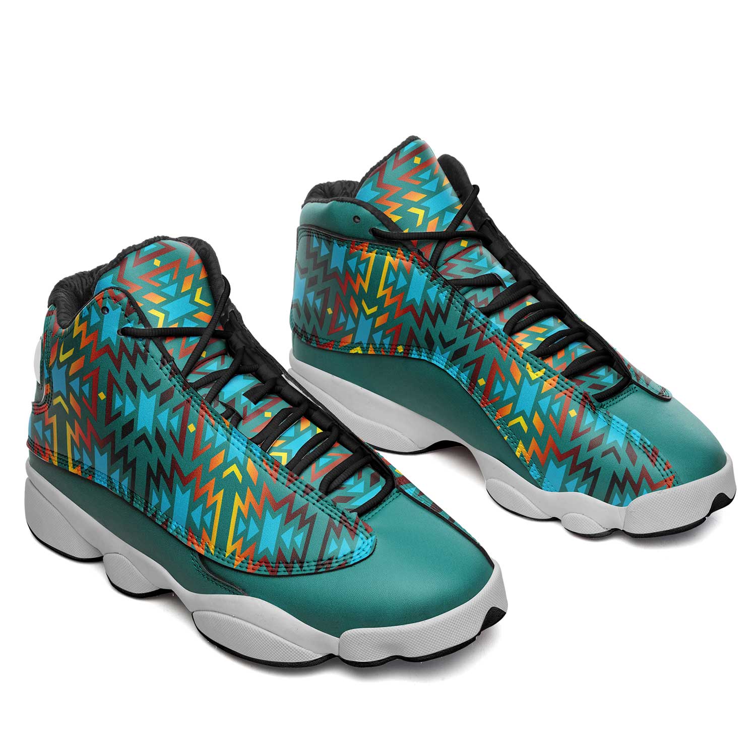 Fire Colors and Turquoise Teal Athletic Shoes Herman 