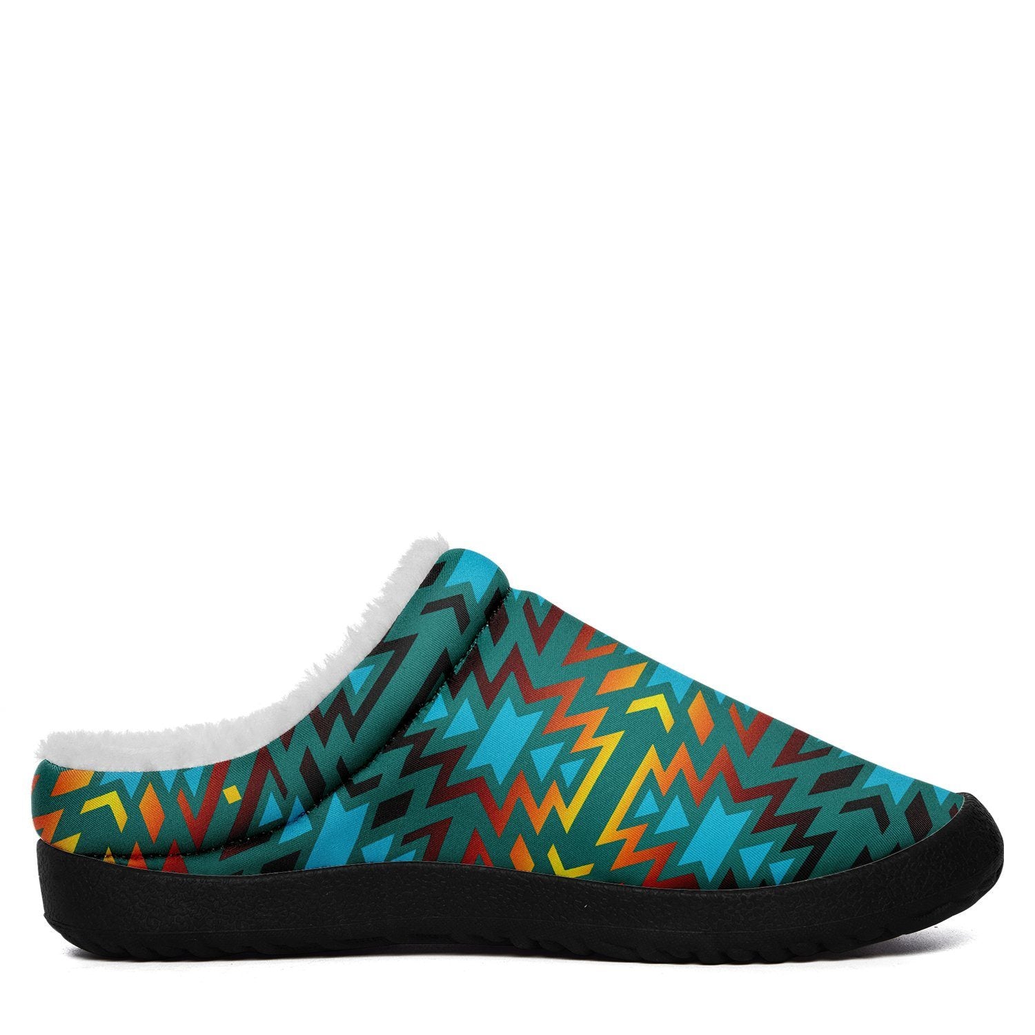 Fire Colors and Turquoise Teal Ikinnii Indoor Slipper 49 Dzine 