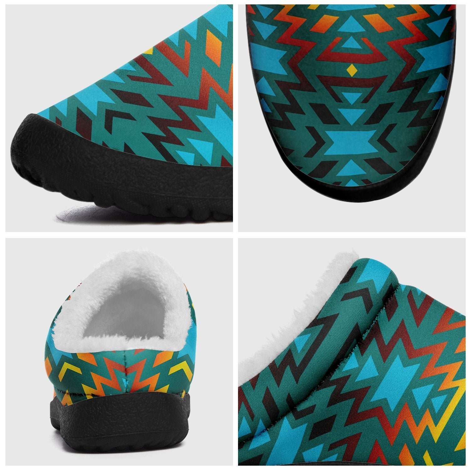 Fire Colors and Turquoise Teal Ikinnii Indoor Slipper 49 Dzine 