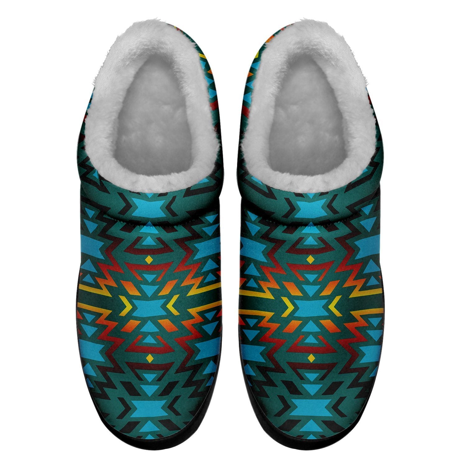 Fire Colors and Turquoise Teal Ikinnii Indoor Slipper 49 Dzine 