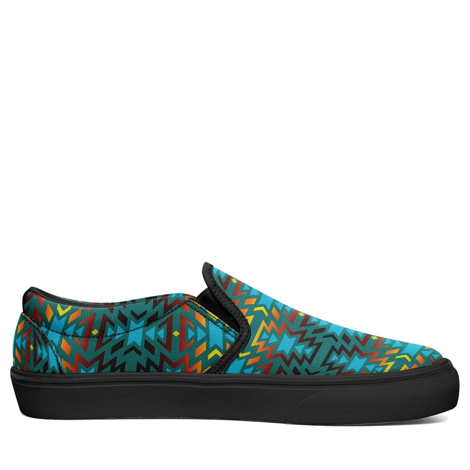 Fire Colors and Turquoise Teal Otoyimm Canvas Slip On Shoes 49 Dzine 