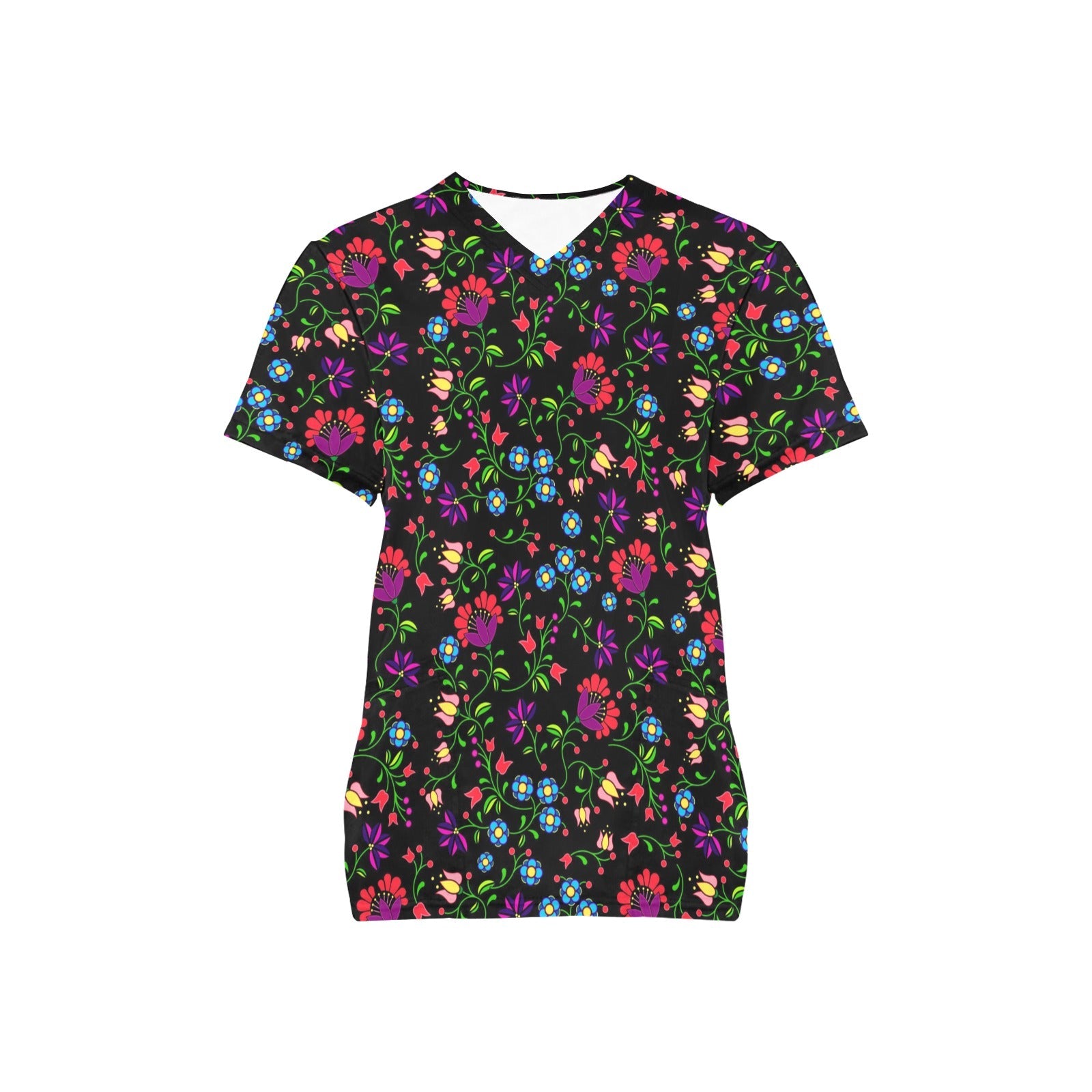 Fleur Indigine All Over Print Scrub Top Scrub Top e-joyer 