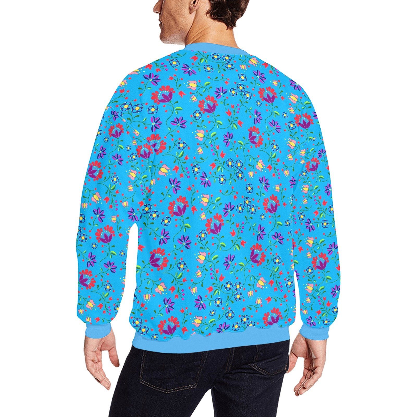 Fleur Indigine Ciel All Over Print Crewneck Sweatshirt for Men (Model H18) shirt e-joyer 