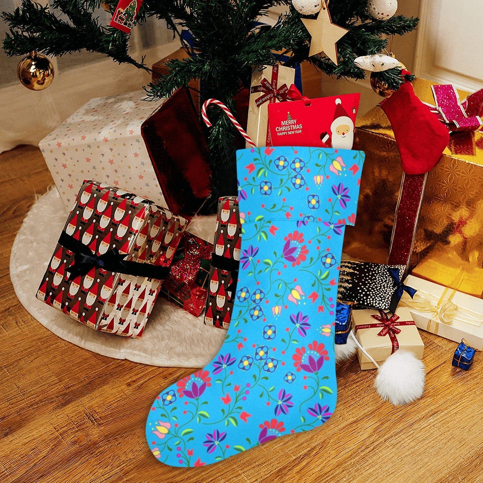 Fleur Indigine Ciel Christmas Stocking holiday stocking e-joyer 