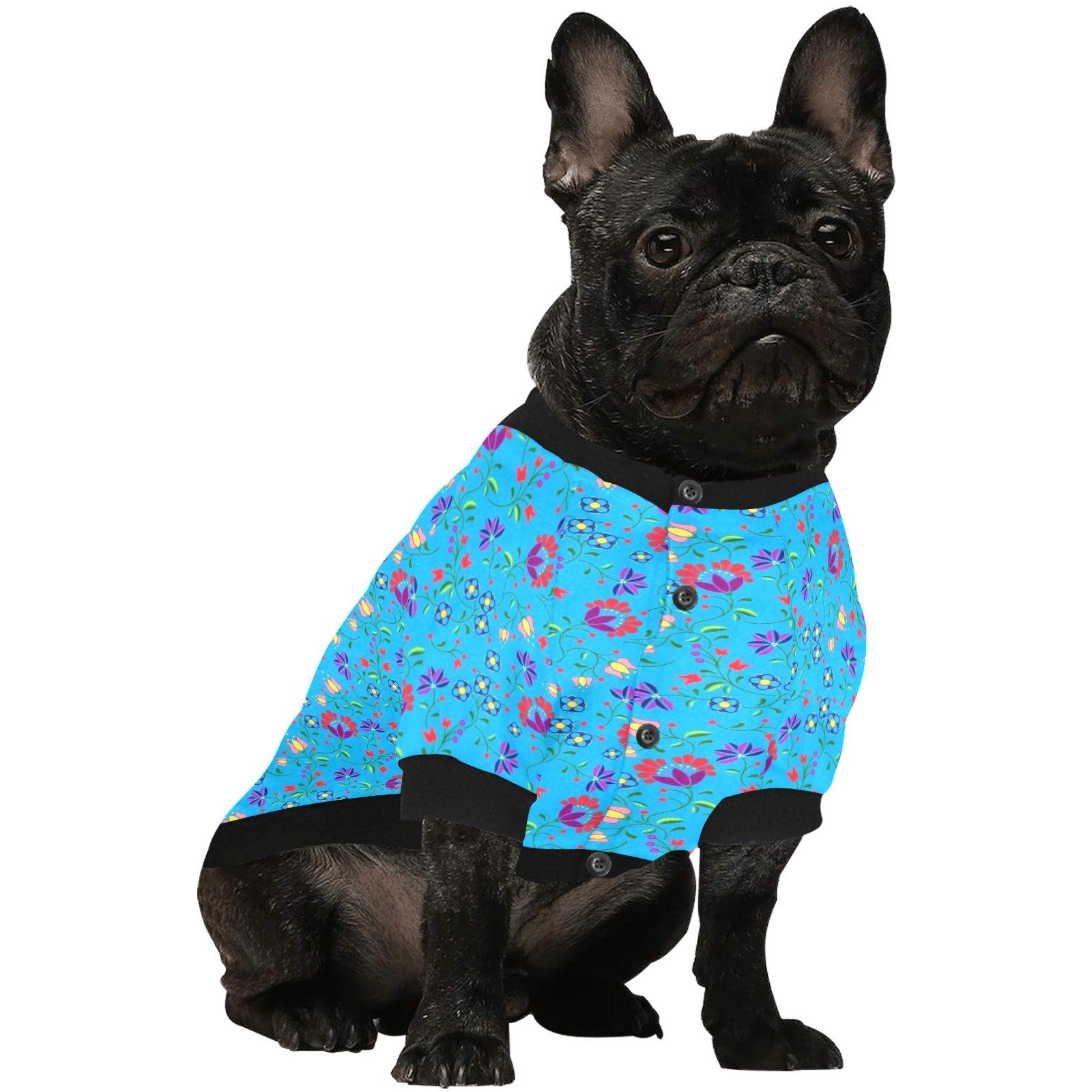 Fleur Indigine Ciel Pet Dog Round Neck Shirt Pet Dog Round Neck Shirt e-joyer 
