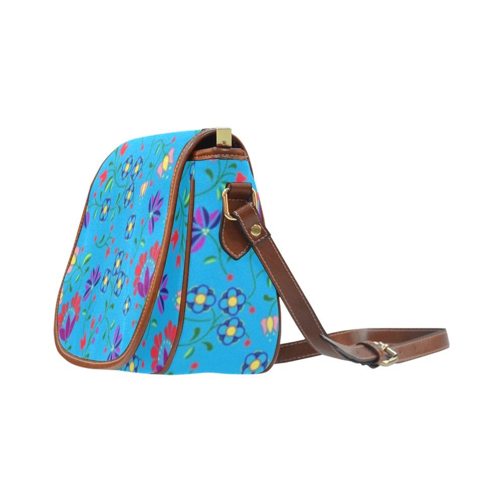 Fleur Indigine Ciel Saddle Bag/Small (Model 1649) Full Customization Saddle Bag/Small (Full Customization) e-joyer 