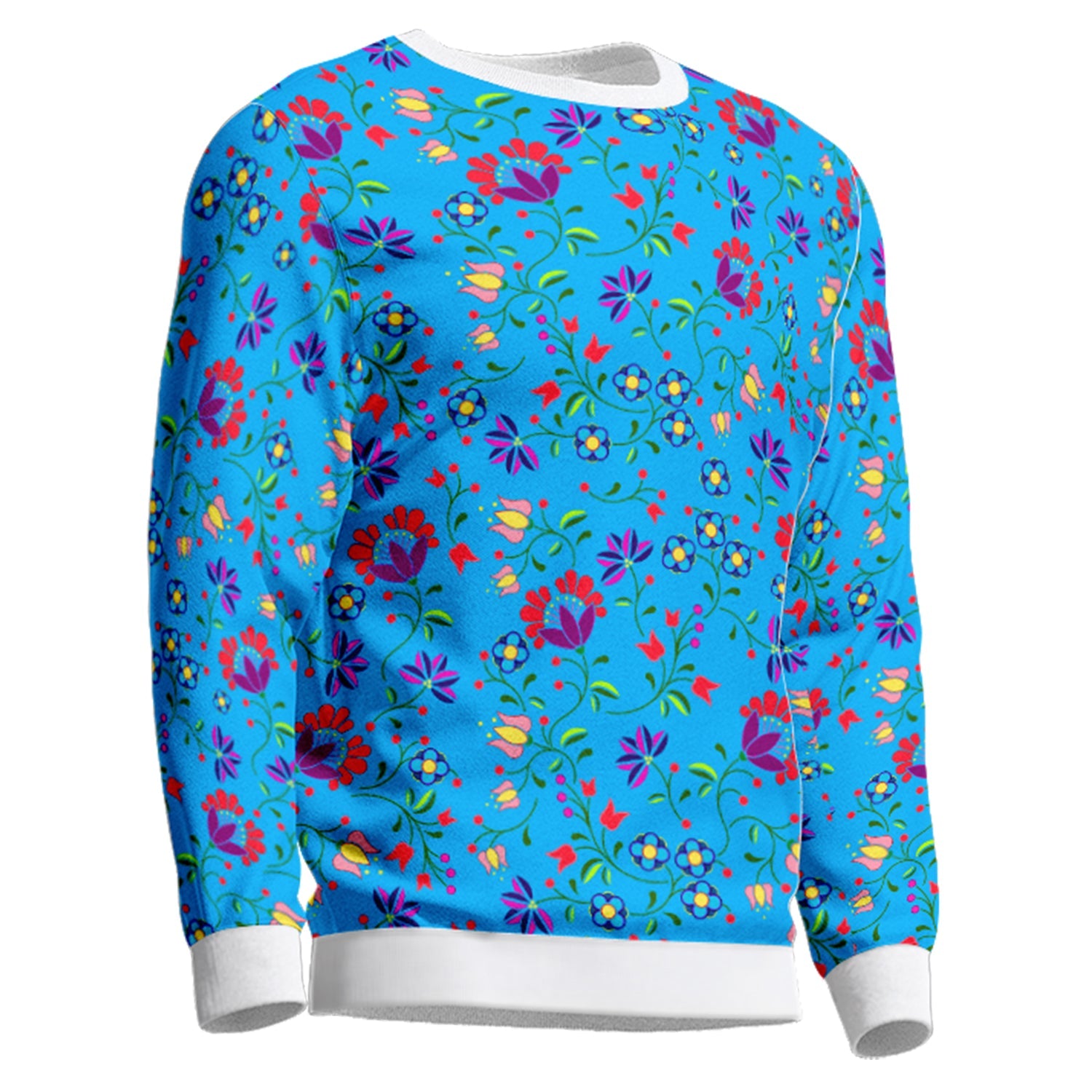 Fleur Indigine Ciel Unisex Crewneck Long Sleeve Top Herman 