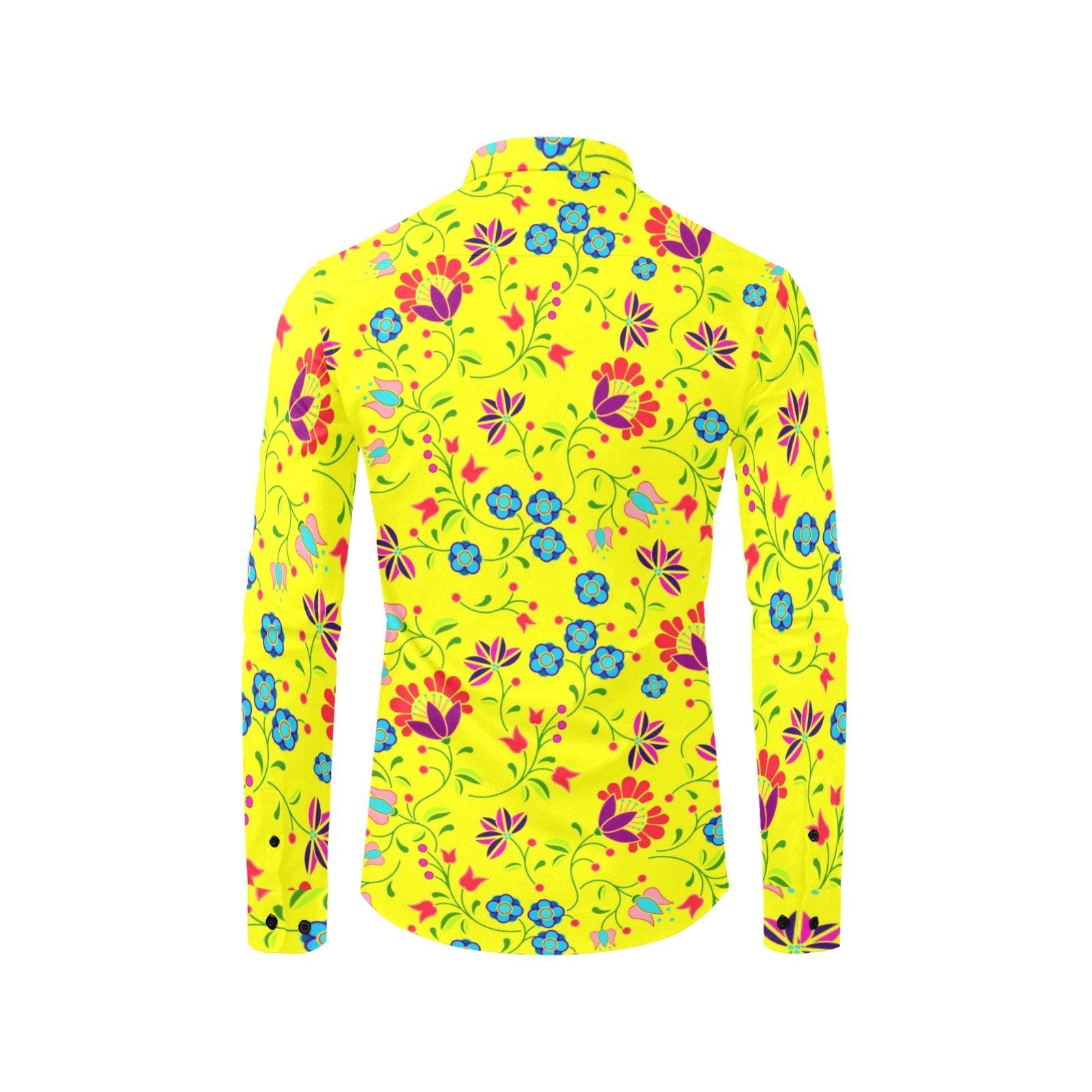 Fleur Indigine Mais Men's All Over Print Casual Dress Shirt (Model T61) Men's Dress Shirt (T61) e-joyer 
