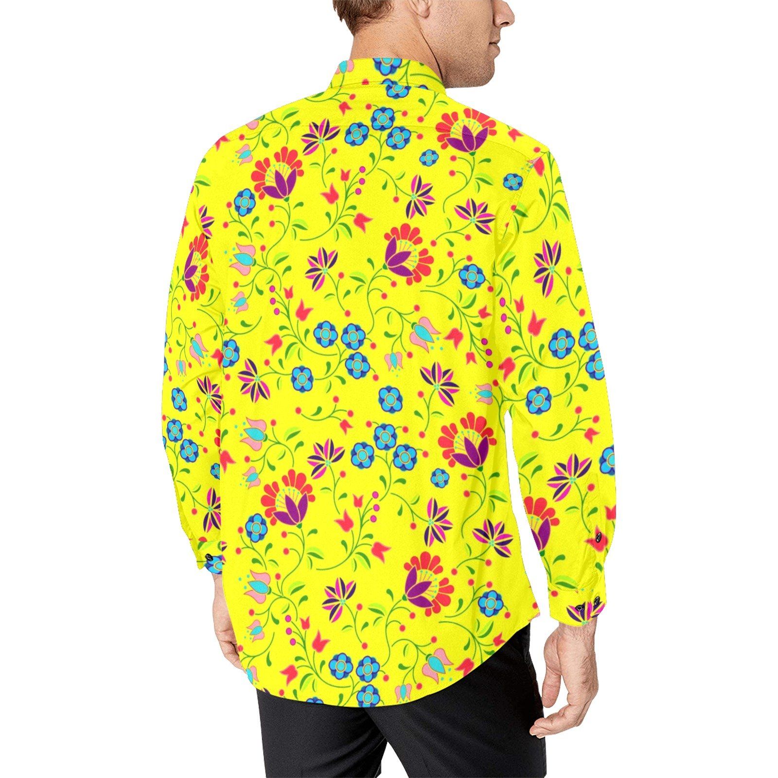 Fleur Indigine Mais Men's All Over Print Casual Dress Shirt (Model T61) Men's Dress Shirt (T61) e-joyer 