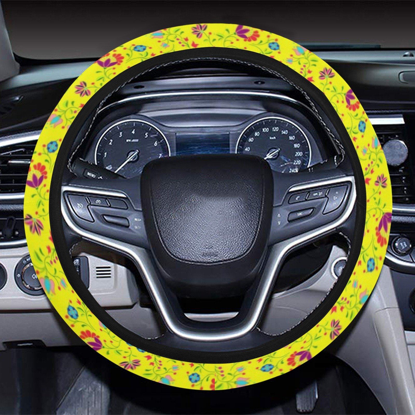 Fleur Indigine Mais Steering Wheel Cover with Elastic Edge Steering Wheel Cover with Elastic Edge e-joyer 