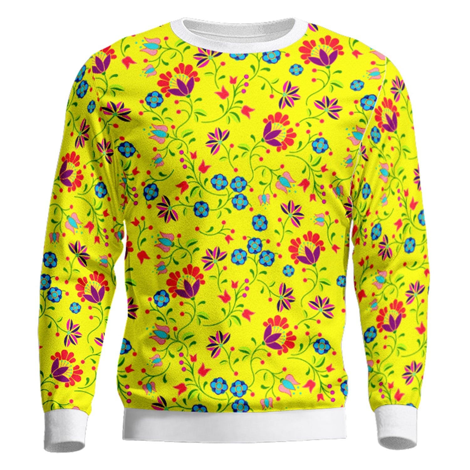 Fleur Indigine Mais Unisex Crewneck Long Sleeve Top Herman 