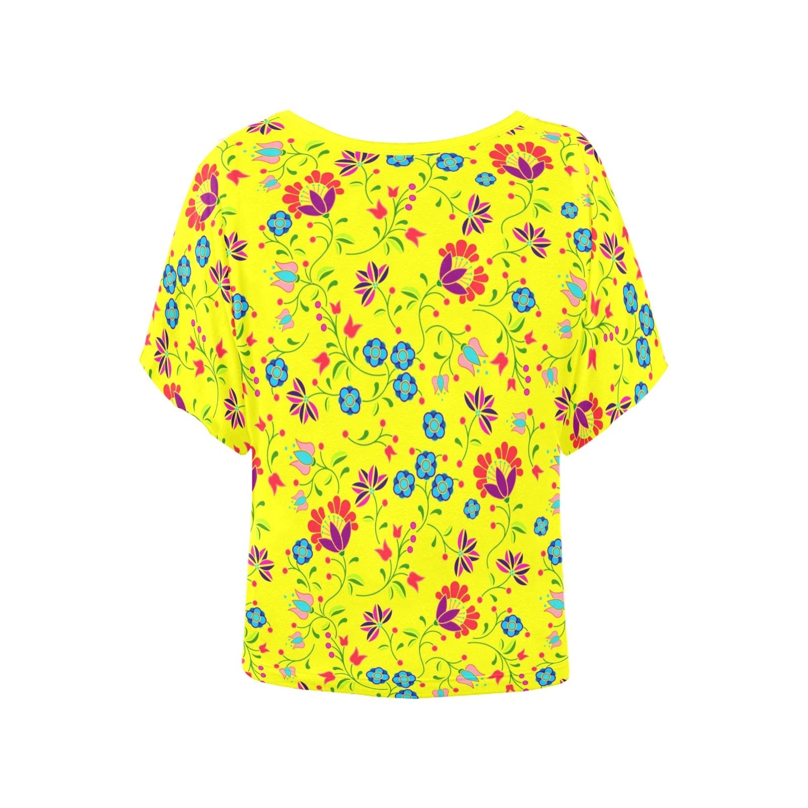 Fleur Indigine Mais Women's Batwing-Sleeved Blouse T shirt (Model T44) Women's Batwing-Sleeved Blouse T shirt (T44) e-joyer 