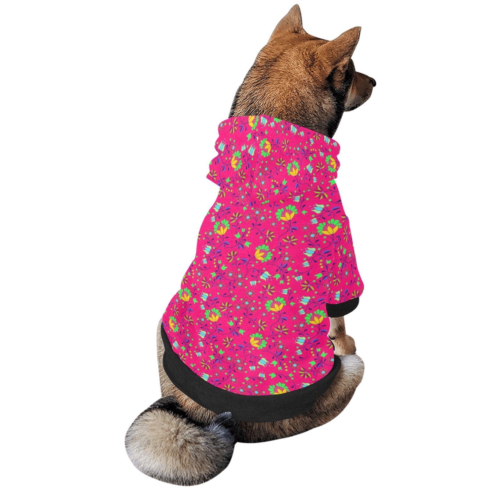 Fleur Indigine Rouge Pet Dog Hoodie Pet Dog Hoodie e-joyer 