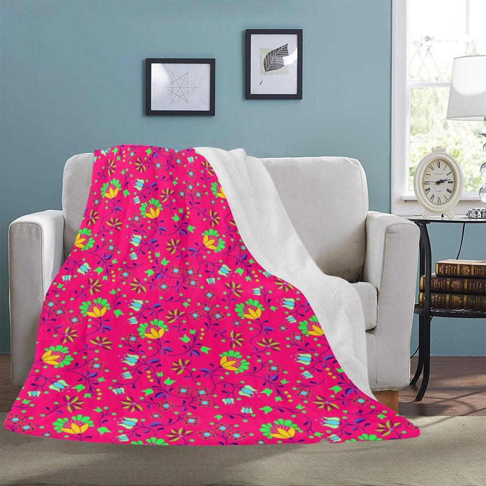 Fleur Indigine Rouge Ultra-Soft Micro Fleece Blanket 60"x80" Ultra-Soft Blanket 60''x80'' e-joyer 