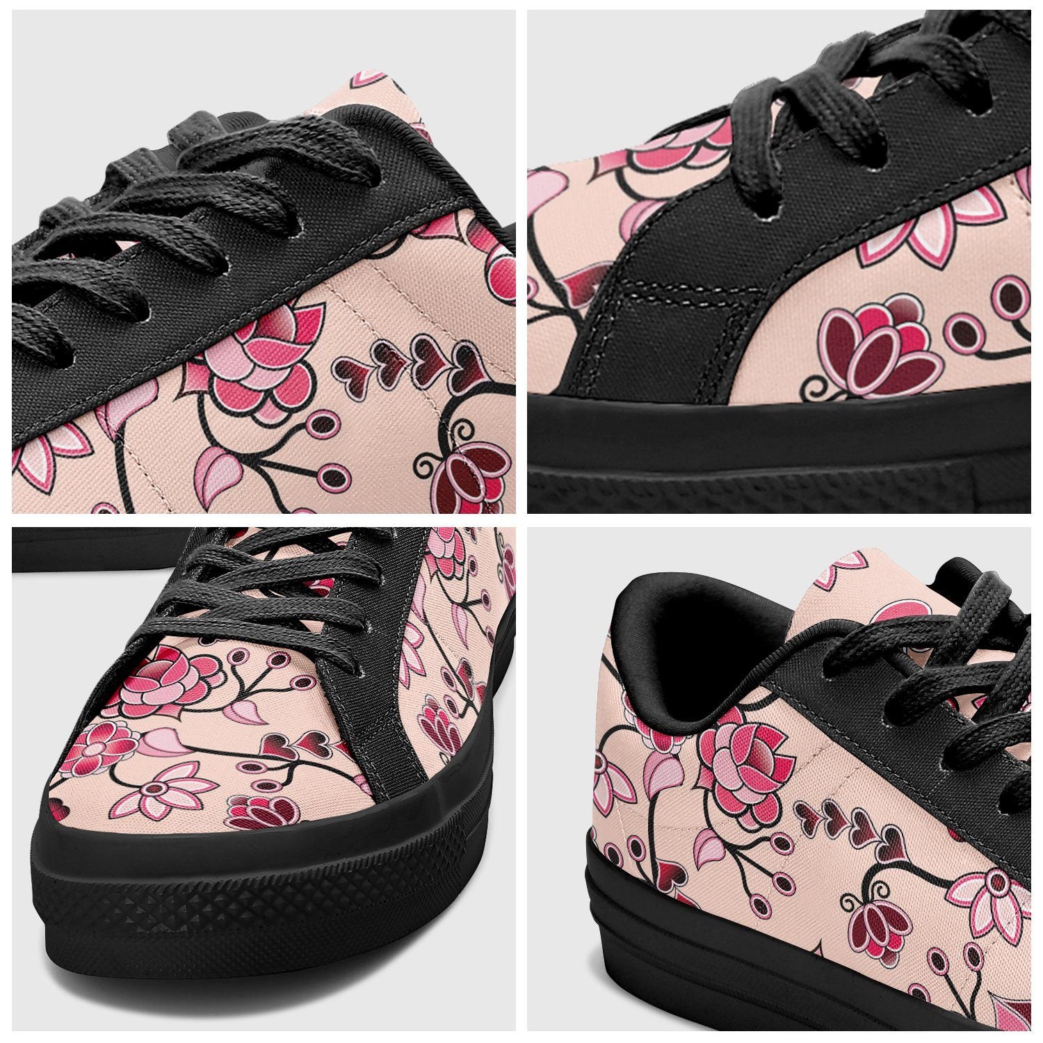 Floral Amour Aapisi Low Top Canvas Shoes Black Sole aapisi Herman 